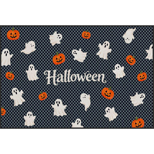 Happy Haunts Ghost Black Washable Kitchen Mats Set