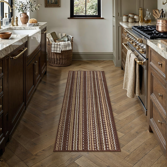 Sobek Modern Colorful Woven Machine Washable Kitchen Mat