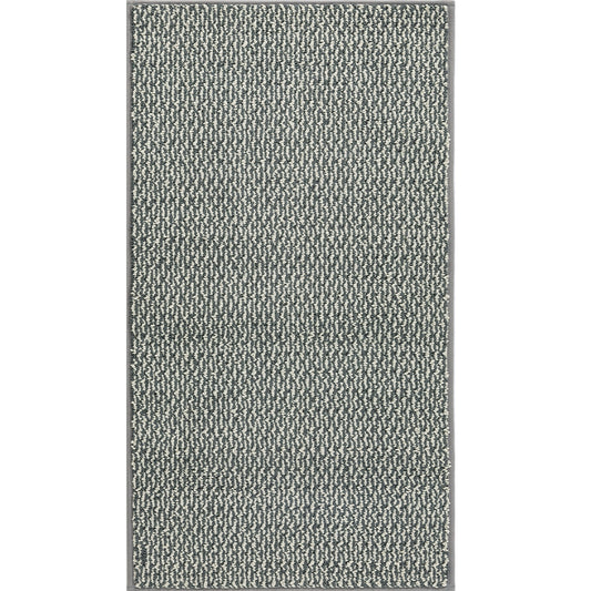 Sobek Modern Solid Gray Woven Machine Washable Kitchen Mat