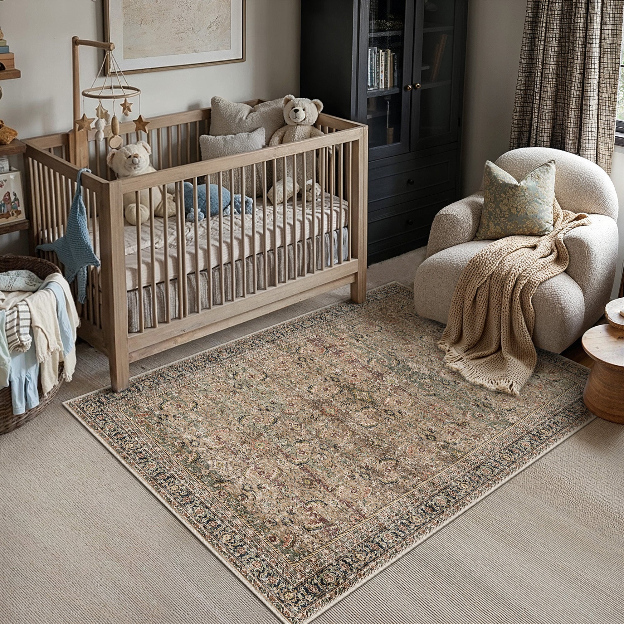 Amara Persian Vintage Brown Short Pile Traditional Distressed