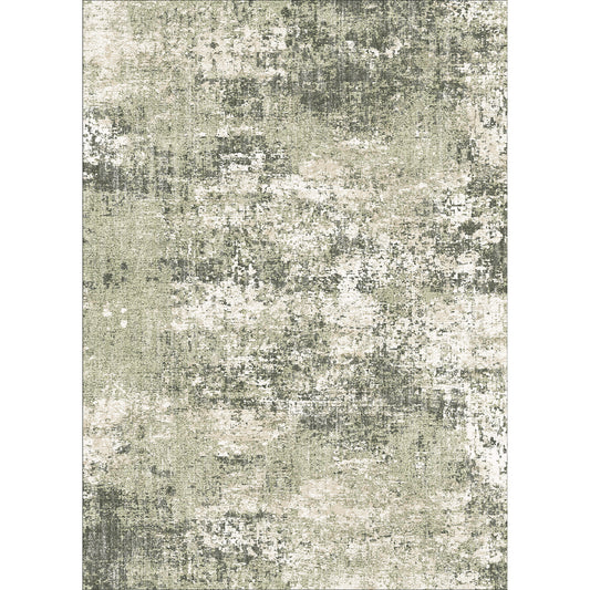 Misty Modern Abstract Green Machine Washable Rug