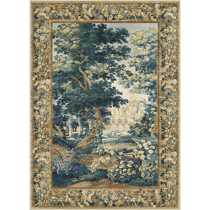 Old Times Antique Painting Colorful Traditional Washable Rug – PureCozy