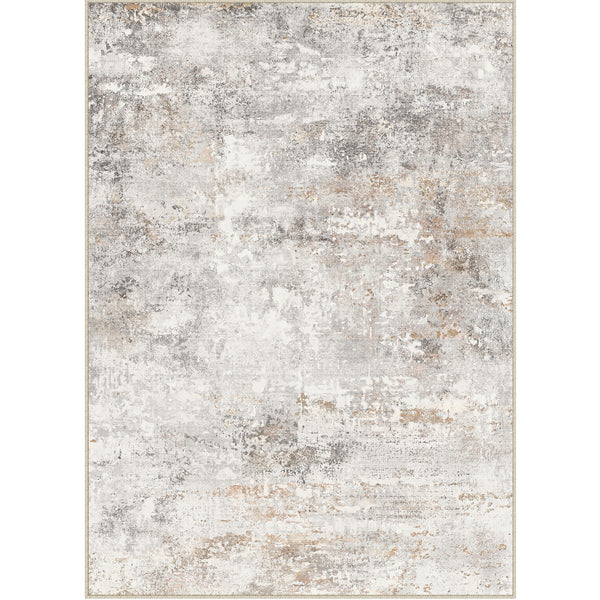 Mistfall Modern Abstract Taupe Machine Washable Rug