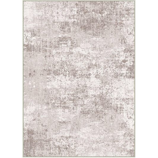 Misty Modern Abstract Light Brown Machine Washable Rug