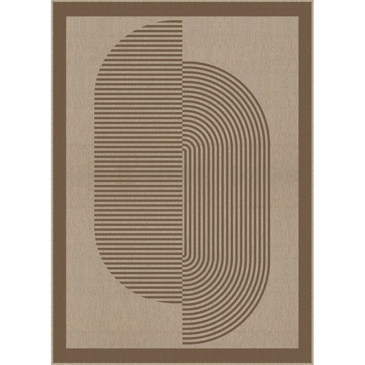 Orbit Modern Geometric Beige Jute Washable Area Rug