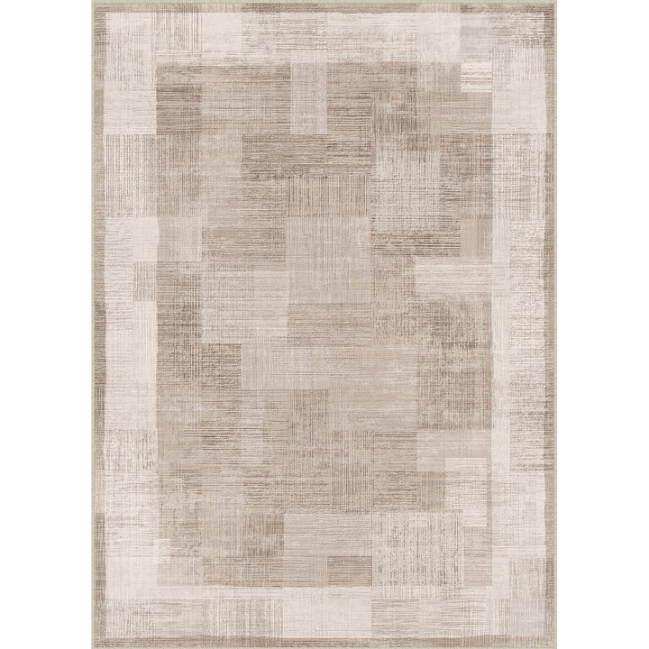 Poetic Modern Grid Pattern Brown Washable Area Rug – PureCozy