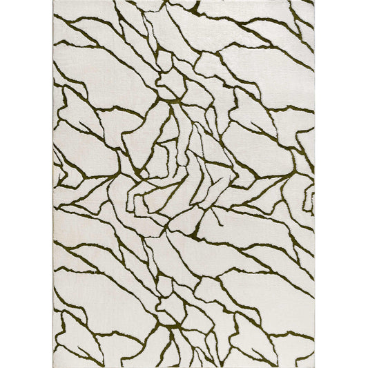 PureCozy Awake Modern Geometric Light Gray Shag Machine Washable Rug 