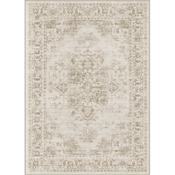 Maria Persian Vintage Taupe Traditional Distressed Washable Area Rug