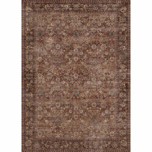 PureCozy Thorned Garden Persian Vintage Red Traditional Washable Rug 