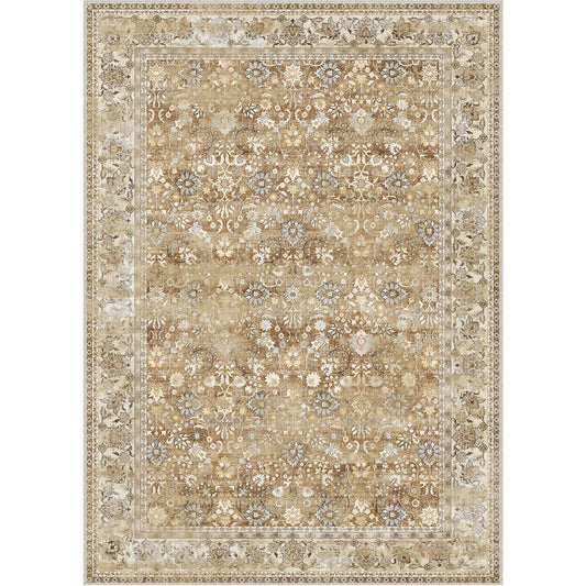 Thorned Garden Persian Vintage Brown Traditional Washable Rug