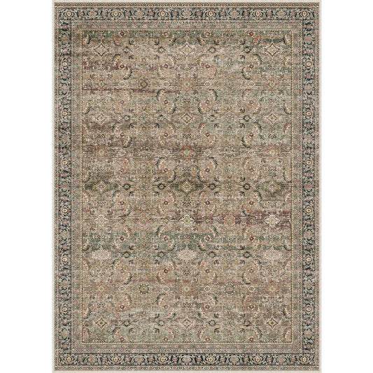 PureCozy Amara Persian Vintage Brown Short Pile Traditional Distressed Washable Rug