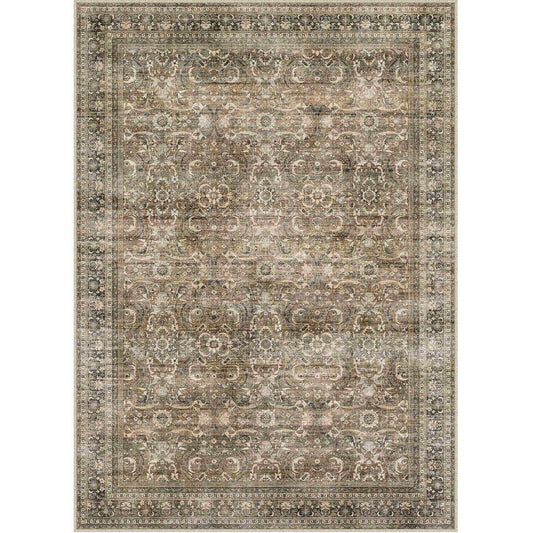 PureCozy Soraya Persian Vintage Brown Short Pile Distressed Washable Rug