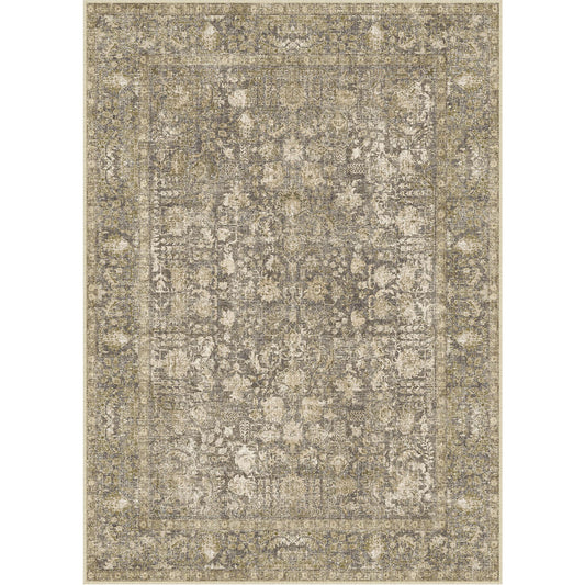 Sylva Vintage Persian Floral Brown Distressed Washable Rug
