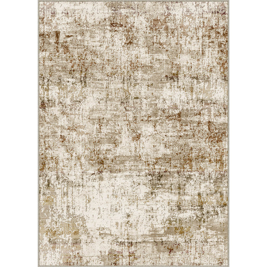 Rainbow Modern Abstract Brown Machine Washable Rug