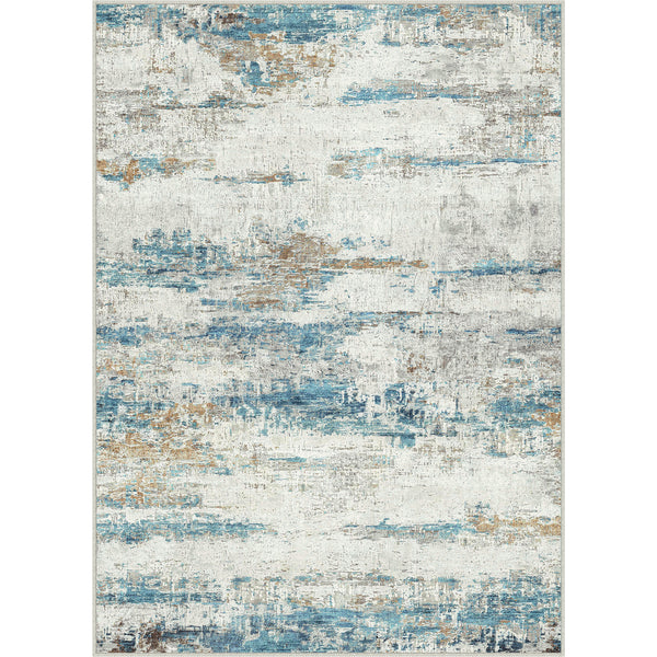 Tide Modern Abstract Blue Machine Washable Rug
