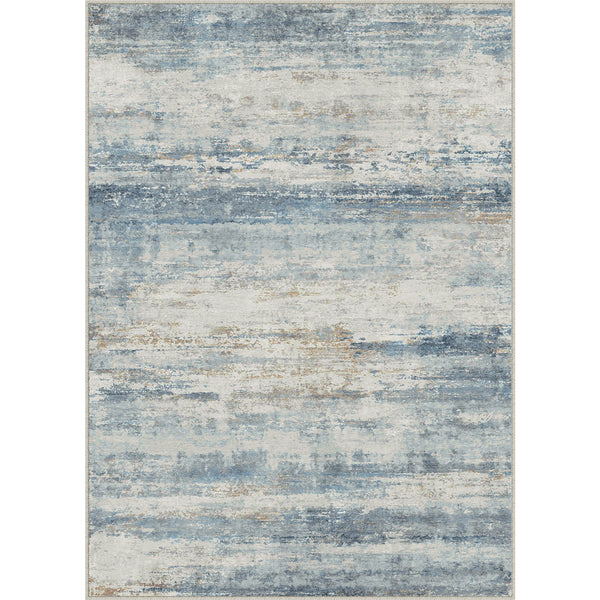 Ocean Sunset Modern Abstract Blue Machine Washable Rug