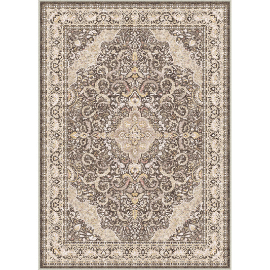 Alice Vintage Persian Brown Distressed Traditional Washable Rug
