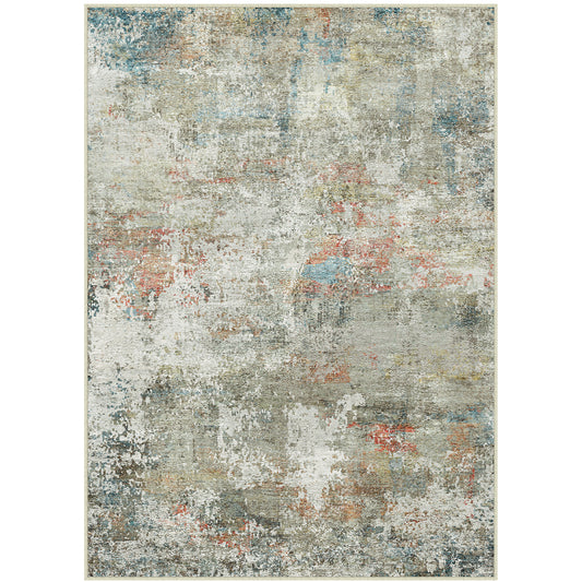 Roman Holiday Modern Abstract Gray Machine Washable Rug