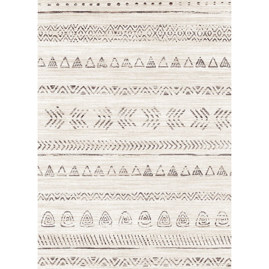 Mia Bohemian Brown Short Pile Machine Washable Area Rug