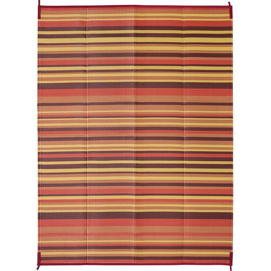 Four Color Stripes Modern Striped Red Orange Outdoor Rug