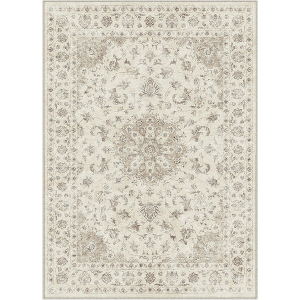 Washington Vintage Floral Brown Traditional Machine Washable Area Rug
