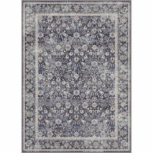 Thorned Garden Persian Vintage Black Traditional Washable Rug