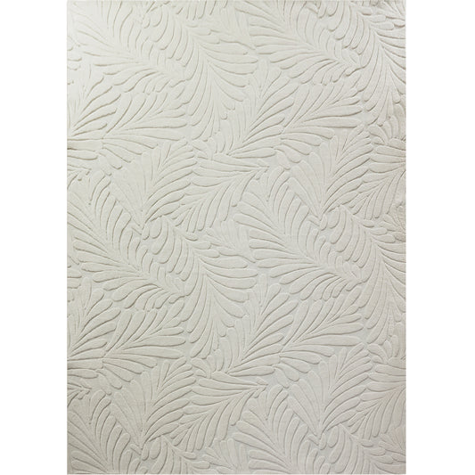 Silesia Modern Floral  White Shag Washable Rug
