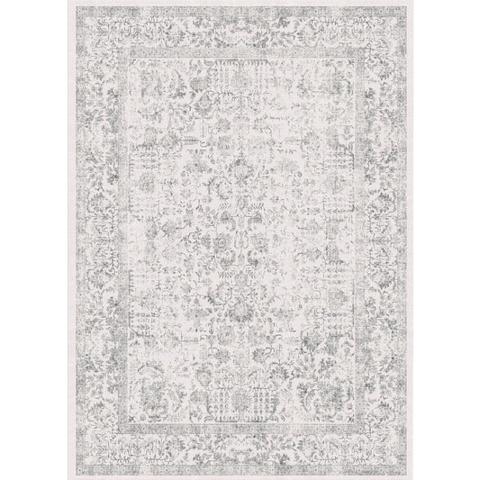 Sylva Vintage Persian Floral Gray Distressed Washable Rug