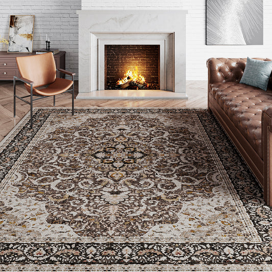 Alice Vintage Persian Gray Distressed Traditional Washable Rug