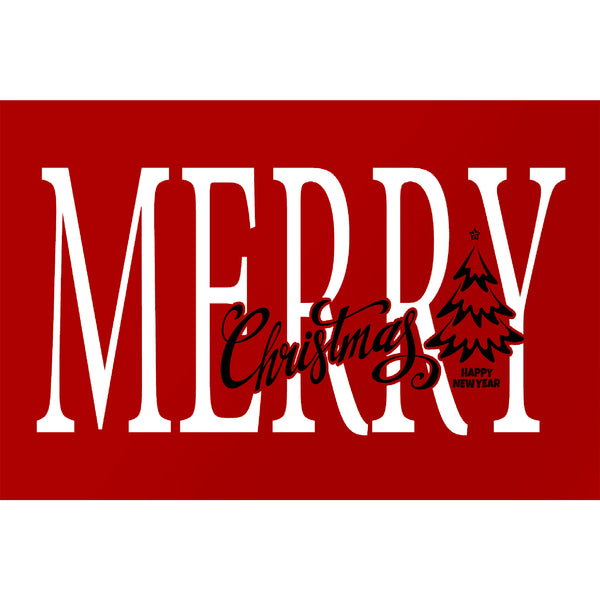 Christmas Simple Red Washable Doormat