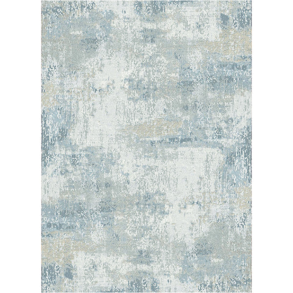 Claude Modern Abstract Blue Machine Washable Rug