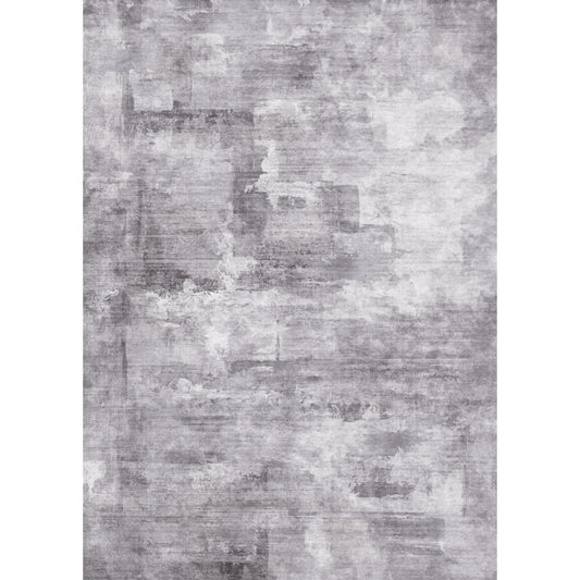Monet Modern Abstract Gray Short Pile Washable Area Rug