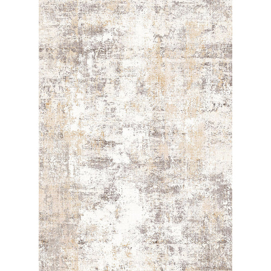Halo Modern Abstract Beige Short Pile Washable Area Rug
