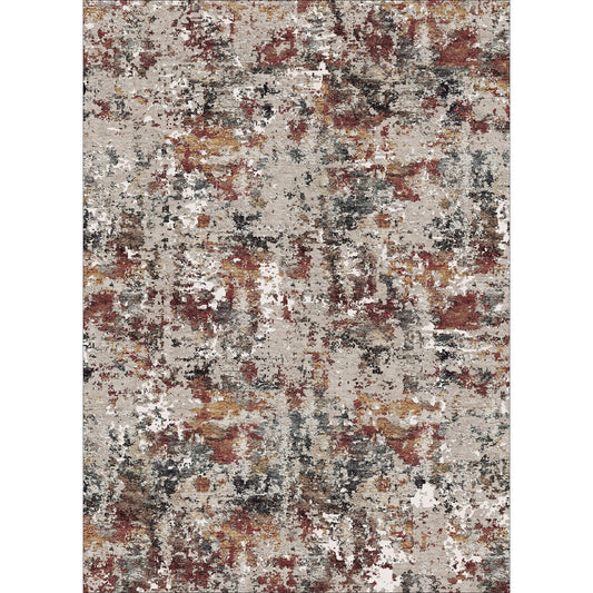 Emberfall Modern Abstract Red Washable Area Rug