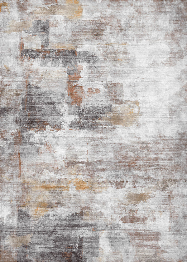 Monet Modern Abstract Taupe Short Pile Washable Area Rug