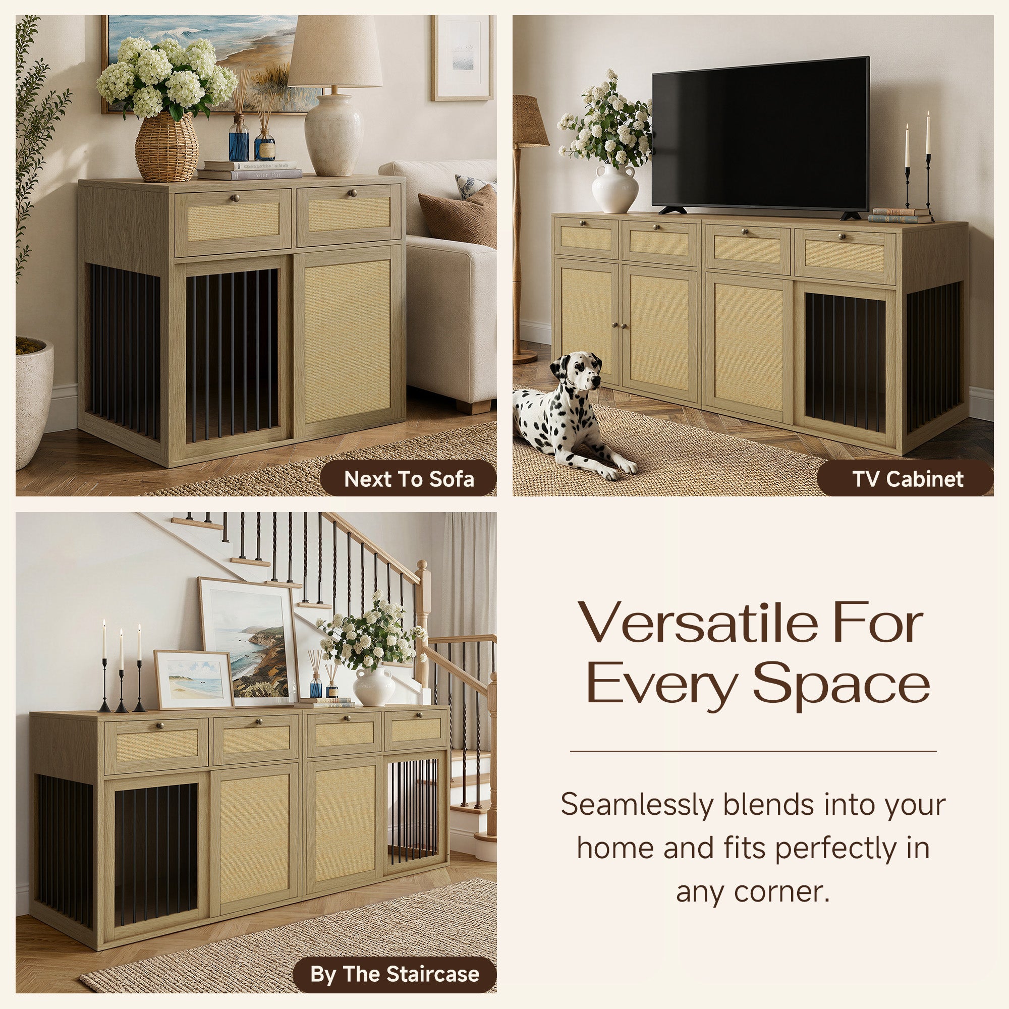 PureCozy Wooden Furniture Style Dog Crate With 1 Door